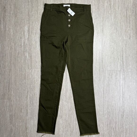 Ann Taylor Pants - Ann Taylor Loft Pants Size 4T NEW Army Green Button Fly Skinny Stretch Denim